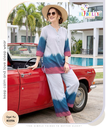 Design 060626 Belly Rayon 24Kg Co Ord Set Supplier