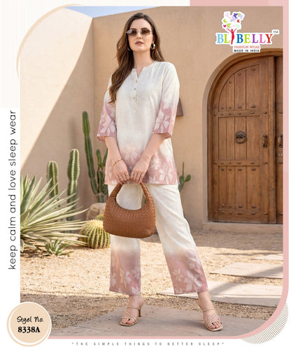 Design 060626 Belly Rayon 24Kg Co Ord Set Supplier