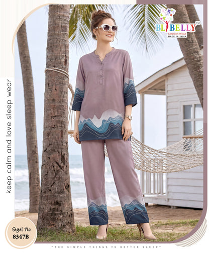 Design 060626 Belly Rayon 24Kg Co Ord Set Supplier