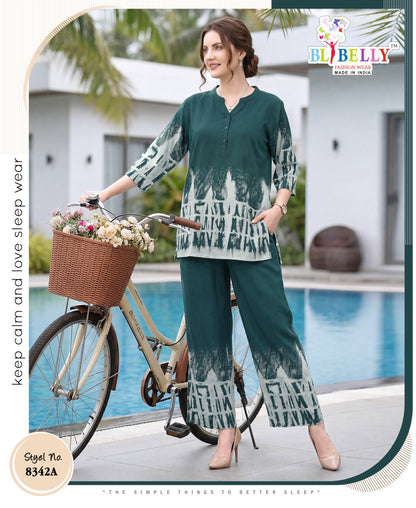 Design 060626 Belly Rayon 24Kg Co Ord Set Supplier