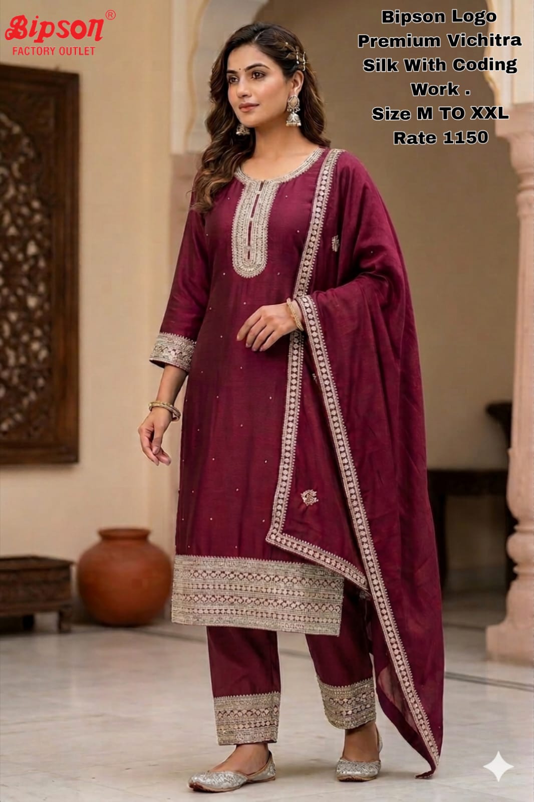 Design 060626 Bipson Prints Viscose Readymade Pant Style Suits Wholesaler Gujarat