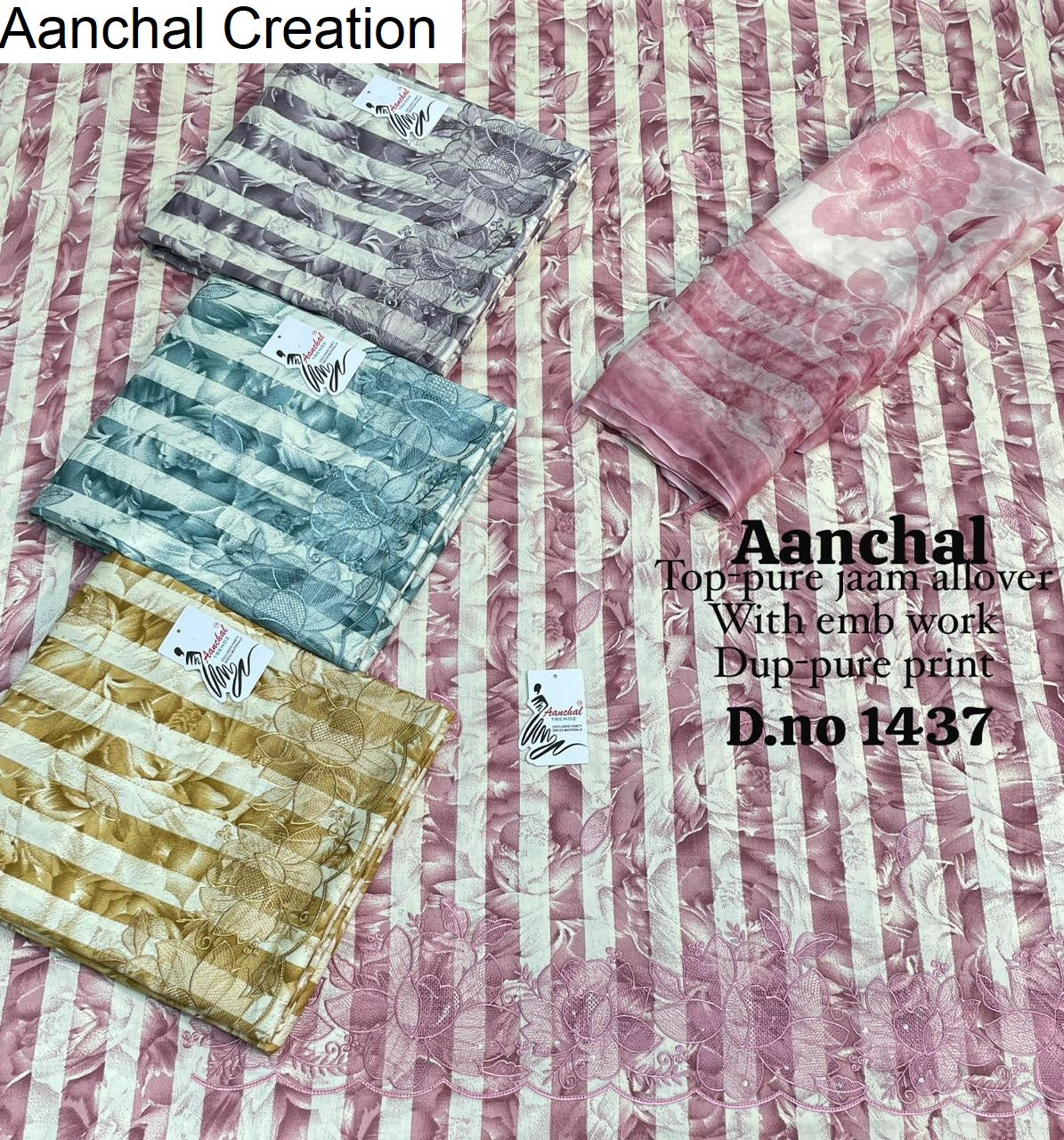 Design 0606 Aanchal Creation Pure Jaam Salwar Suits Wholesale Rate