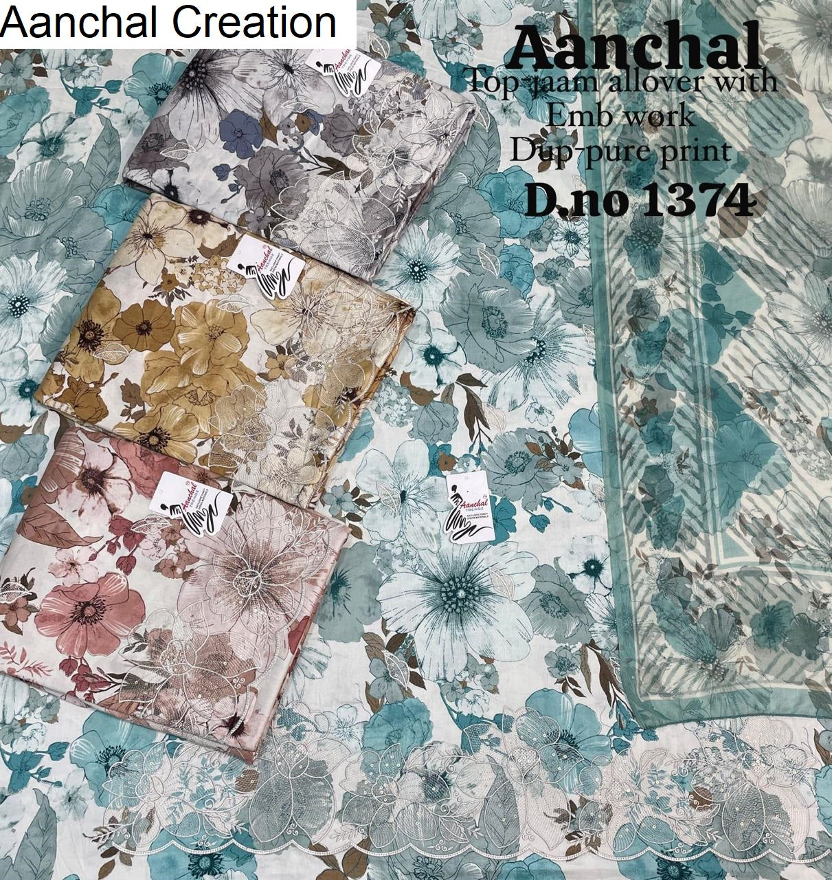 Design 0606 Aanchal Creation Pure Jaam Salwar Suits Wholesale Rate