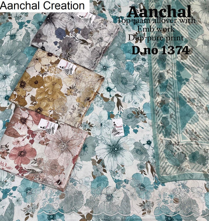 Design 0606 Aanchal Creation Pure Jaam Salwar Suits Wholesale Rate