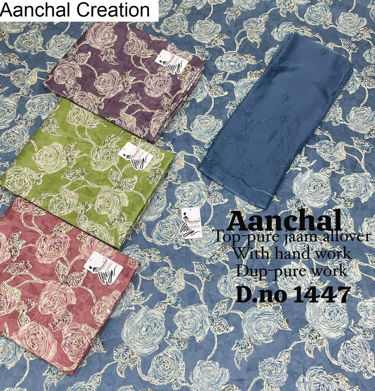 Design 0606 Aanchal Creation Pure Jaam Salwar Suits Wholesale Rate