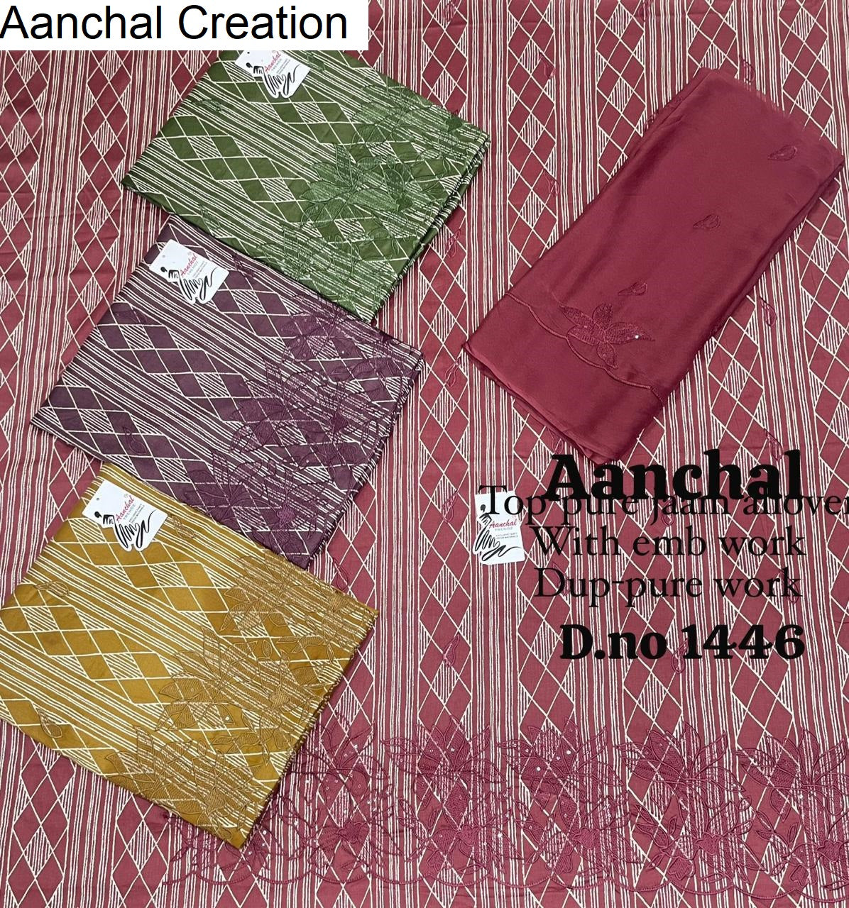 Design 0606 Aanchal Creation Pure Jaam Salwar Suits Wholesale Rate