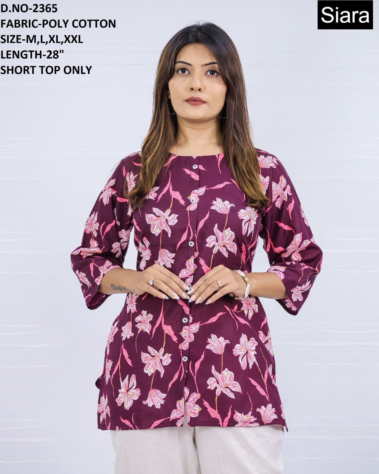 Design 0606 Siara Cotton Fancy Tops Manufacturer
