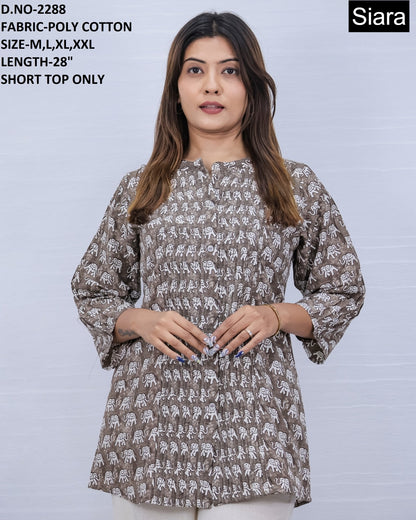 Design 0606 Siara Cotton Fancy Tops Manufacturer