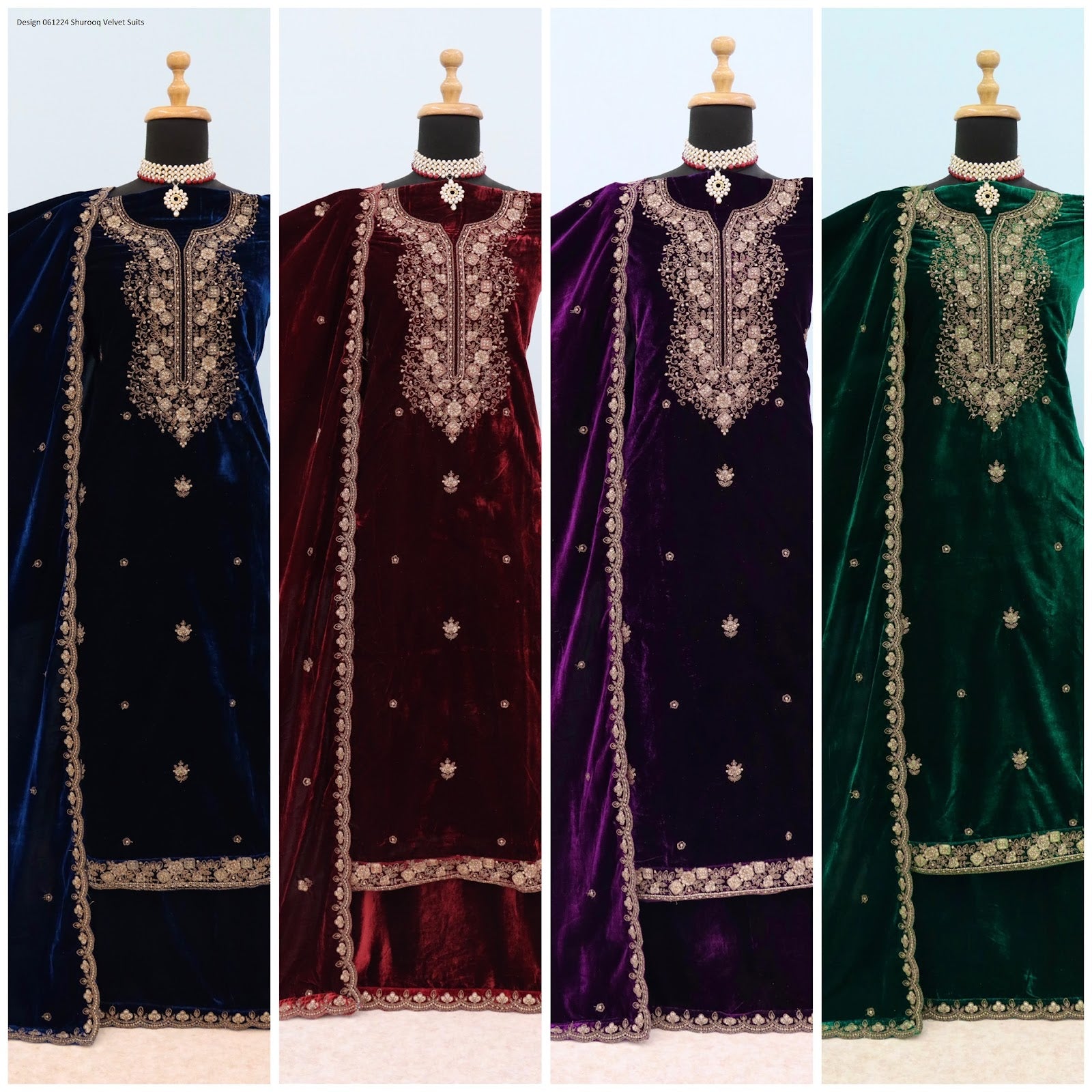 Design 061224 Shurooq Velvet Suits Wholesale Price