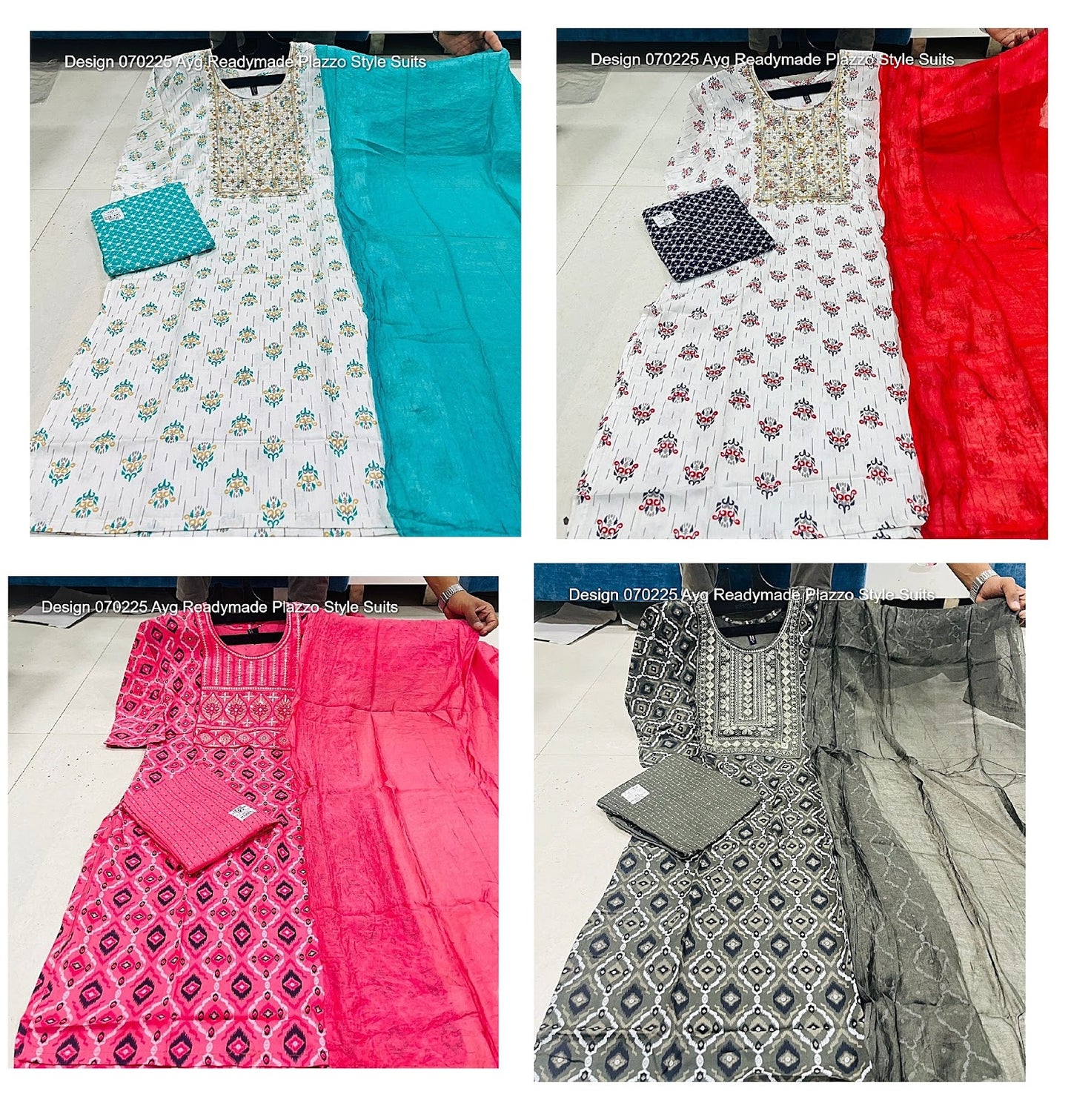 Design 070225 Ayg Rayon Readymade Plazzo Style Suits Supplier India