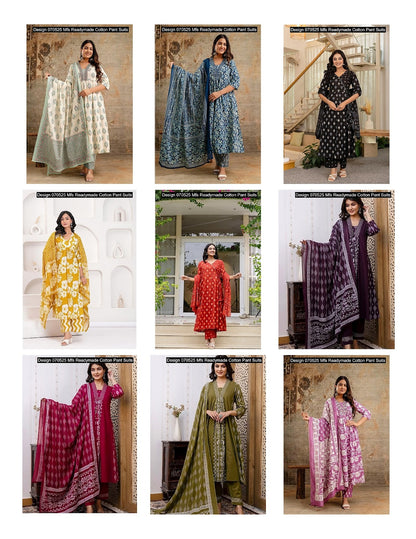 Design 070525 Mfs Readymade Cotton Pant Suits Supplier Gujarat