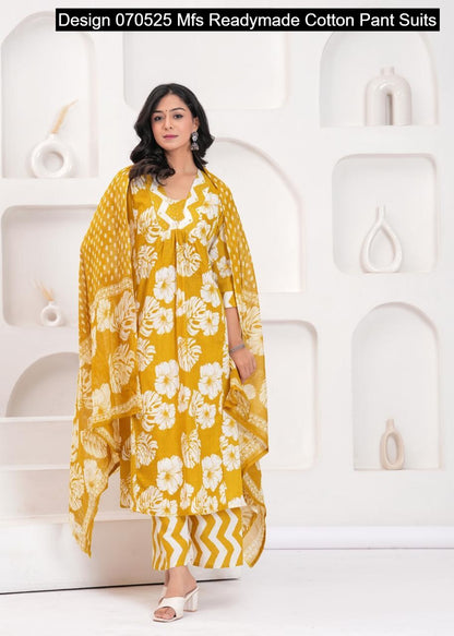 Design 070525 Mfs Readymade Cotton Pant Suits Supplier Gujarat