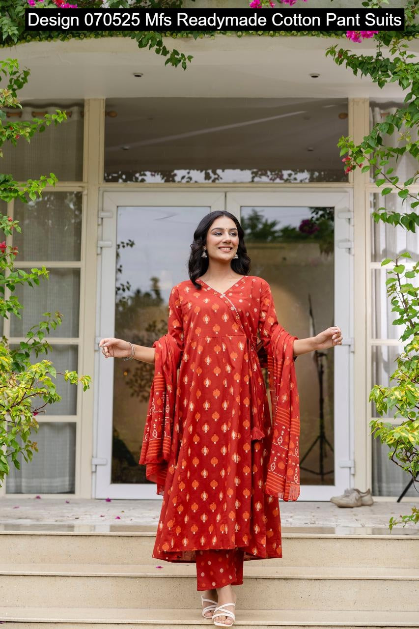Design 070525 Mfs Readymade Cotton Pant Suits Supplier Gujarat