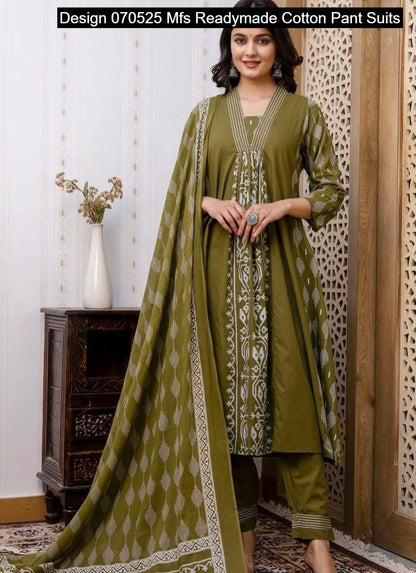 Design 070525 Mfs Readymade Cotton Pant Suits Supplier Gujarat