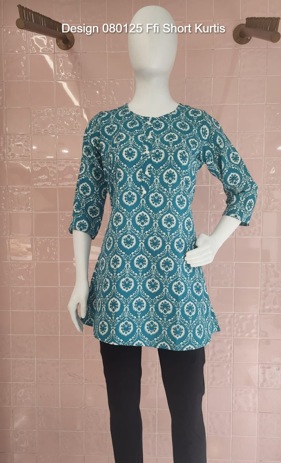 Design 080125 Ffi Rayon Short Kurtis Wholesaler Ahmedabad
