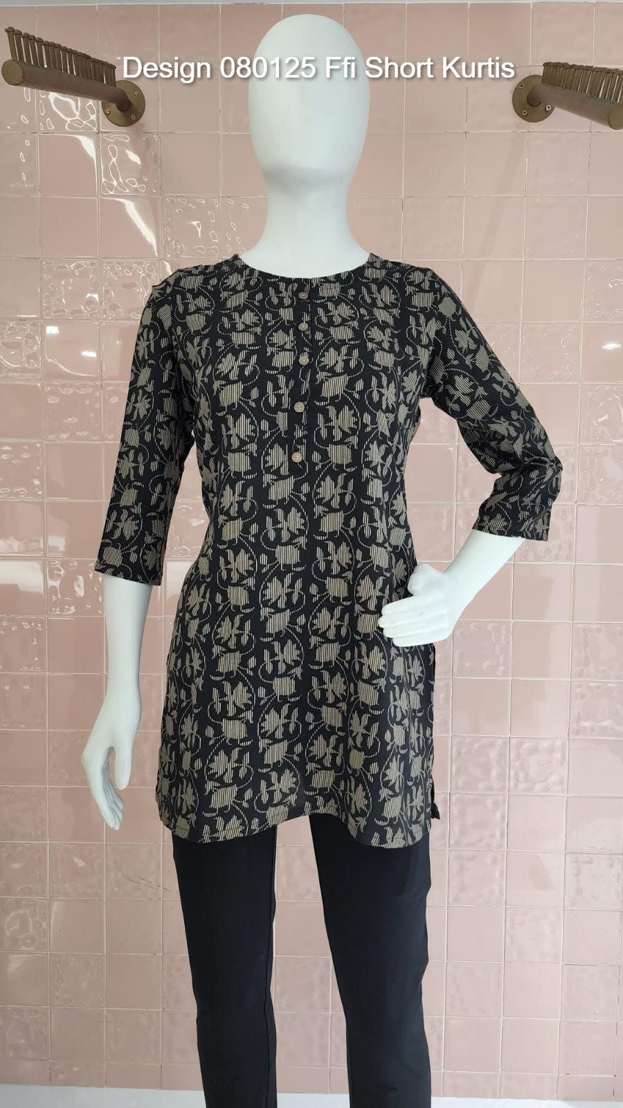 Design 080125 Ffi Rayon Short Kurtis Wholesaler Ahmedabad