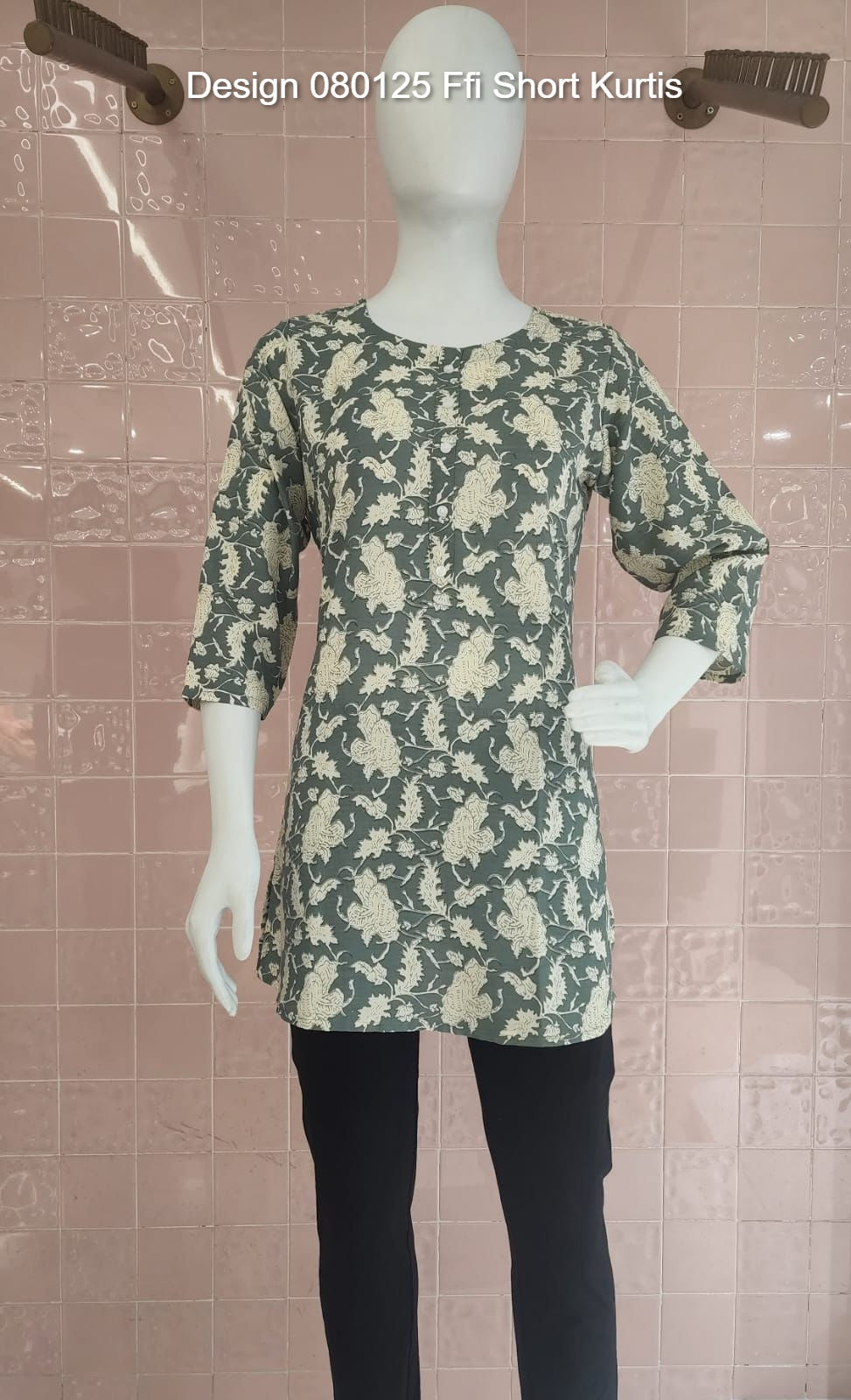 Design 080125 Ffi Rayon Short Kurtis Wholesaler Ahmedabad