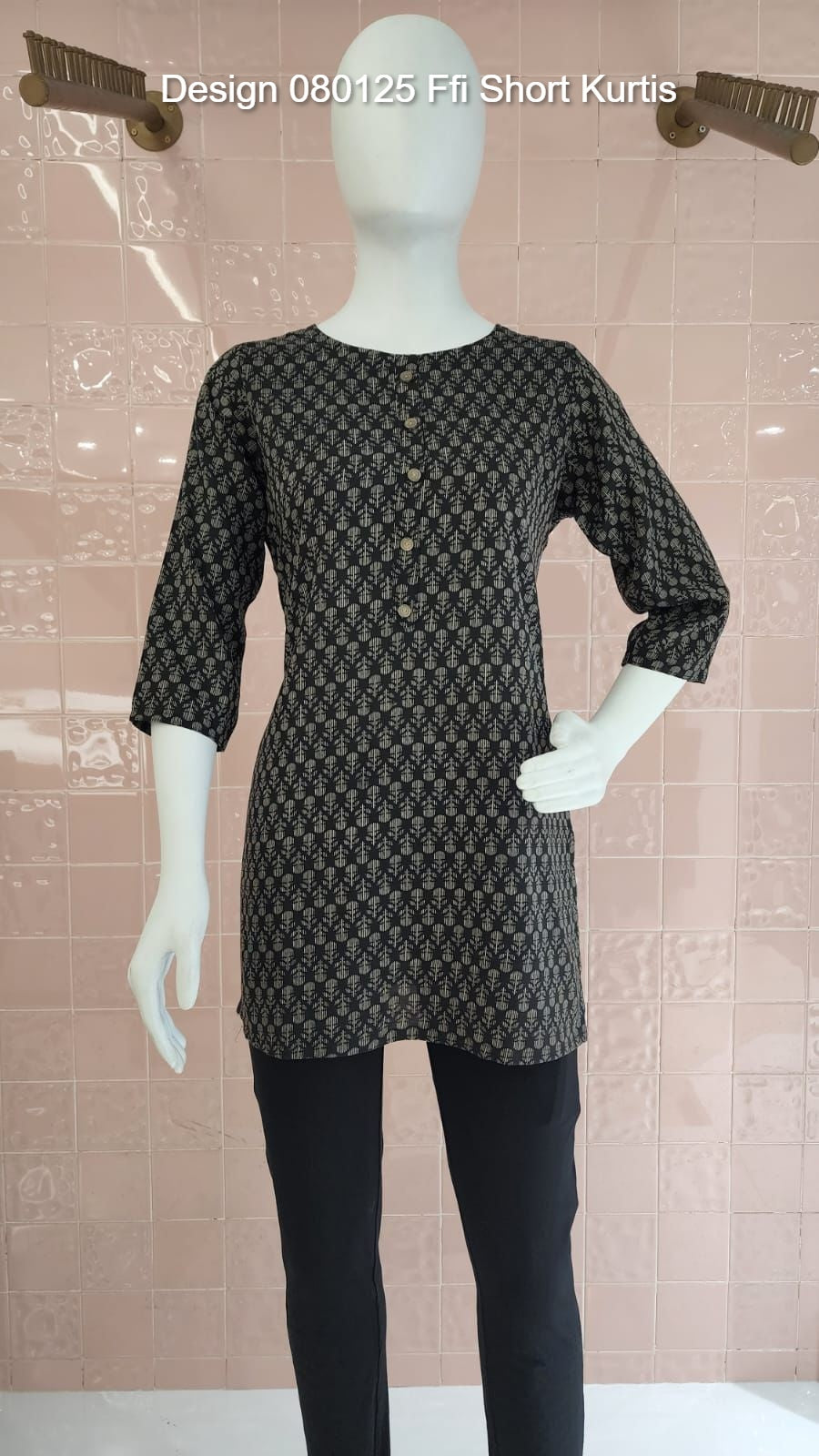 Design 080125 Ffi Rayon Short Kurtis Wholesaler Ahmedabad