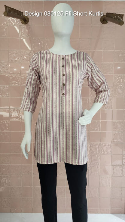 Design 080125 Ffi Rayon Short Kurtis Wholesaler Ahmedabad