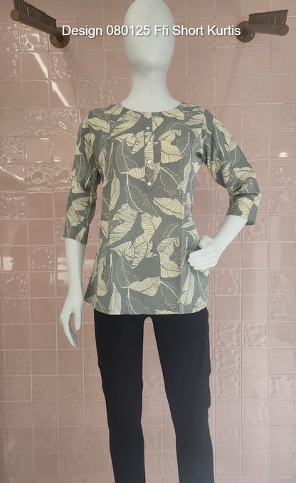 Design 080125 Ffi Rayon Short Kurtis Wholesaler Ahmedabad