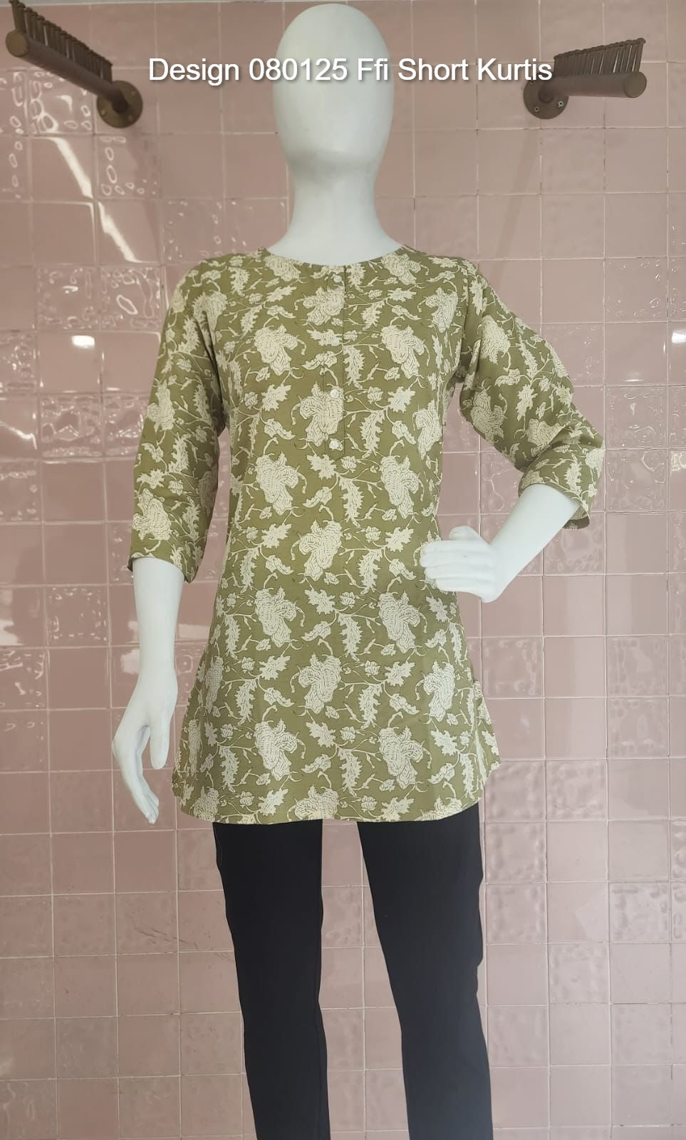 Design 080125 Ffi Rayon Short Kurtis Wholesaler Ahmedabad