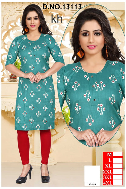 Design 080525 Kh Two Tone Knee Length Kurtis Wholesale Price