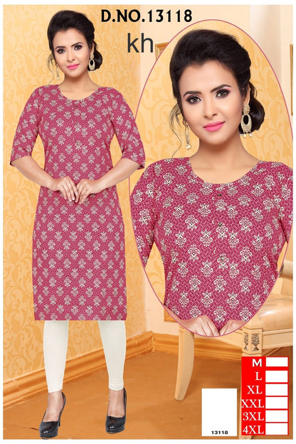 Design 080525 Kh Two Tone Knee Length Kurtis Wholesale Price