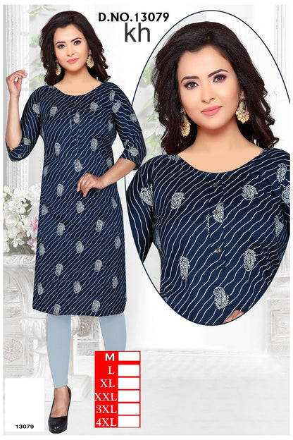 Design 080525 Kh Two Tone Knee Length Kurtis Wholesale Price