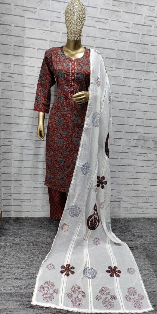 Design 0805 Amba Pure Cotton Readymade Pant Style Suits Wholesale Price