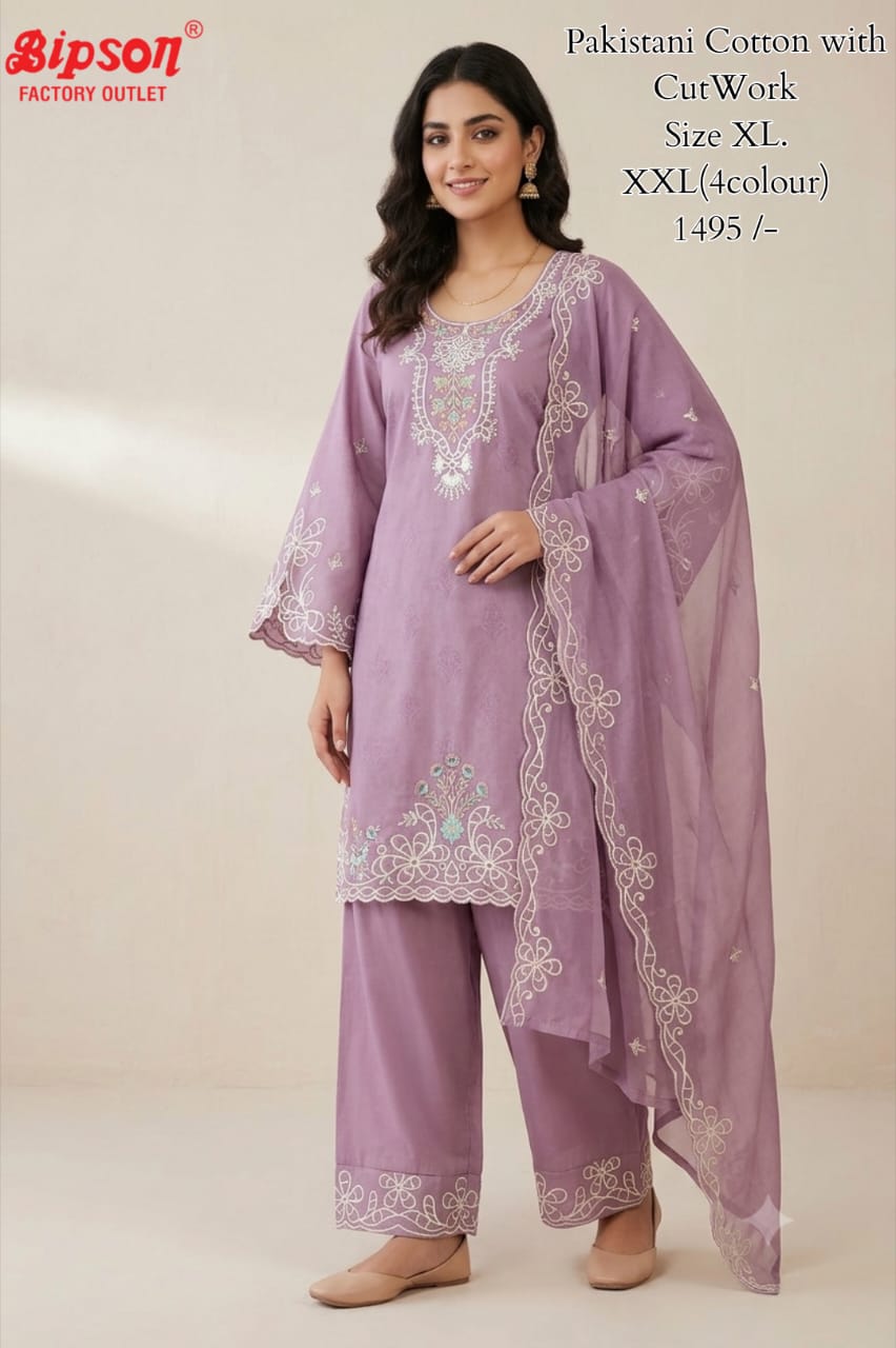 Design 080726 Bipson Prints Cotton Pakistani Readymade Suits Exporter India