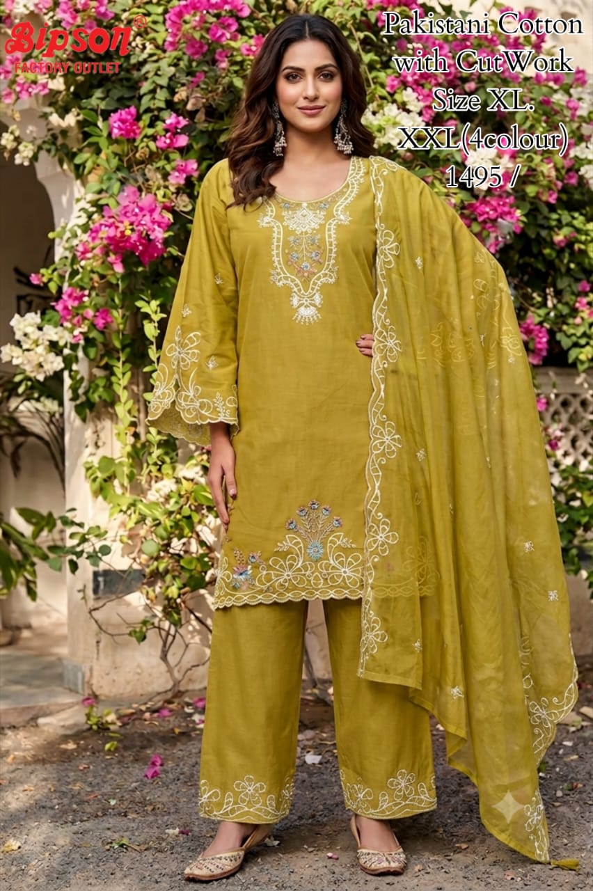 Design 080726 Bipson Prints Cotton Pakistani Readymade Suits Exporter India