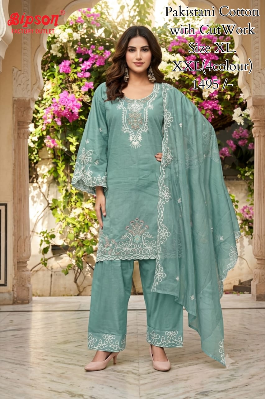 Design 080726 Bipson Prints Cotton Pakistani Readymade Suits Exporter India
