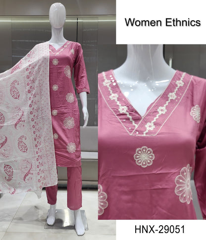 Design 0825 Women Ethnics Reyon Readymade Pant Style Suits Exporter Ahmedabad