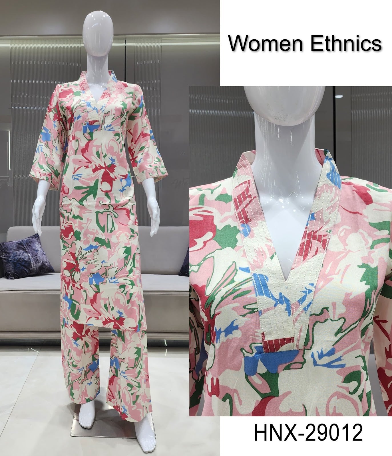 Design 090725 Women Ethnics Reyon Co Ord Set Wholesale