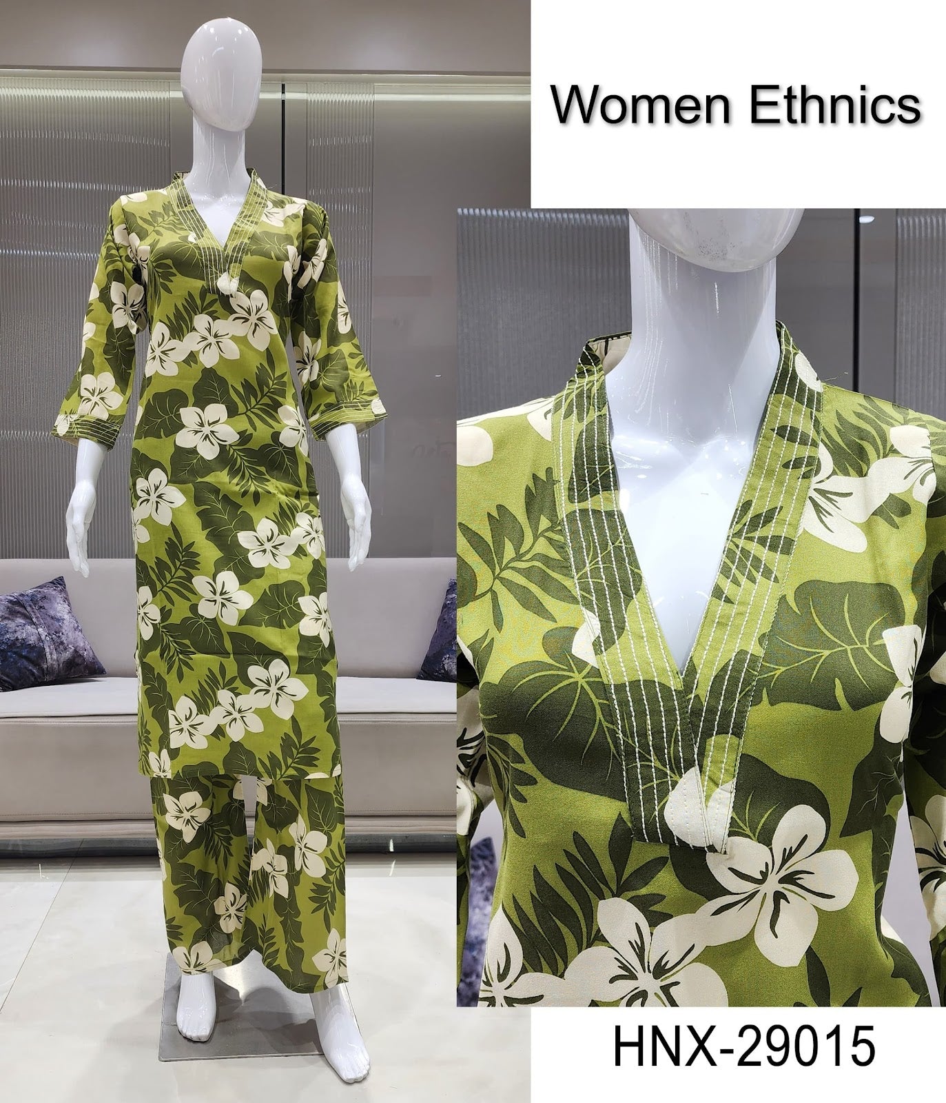 Design 090725 Women Ethnics Reyon Co Ord Set Wholesale