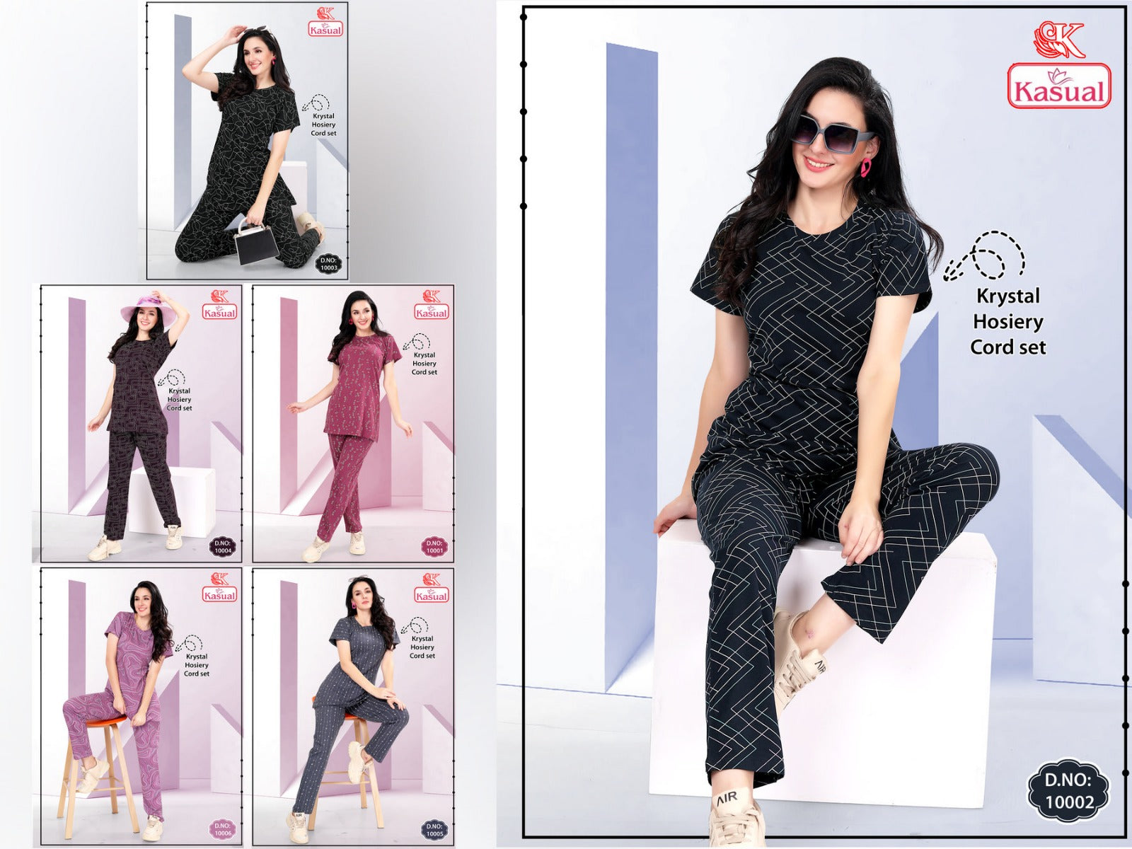 Design 10001-10006 Kasual Hosiery Co Ord Set Wholesaler Ahmedabad