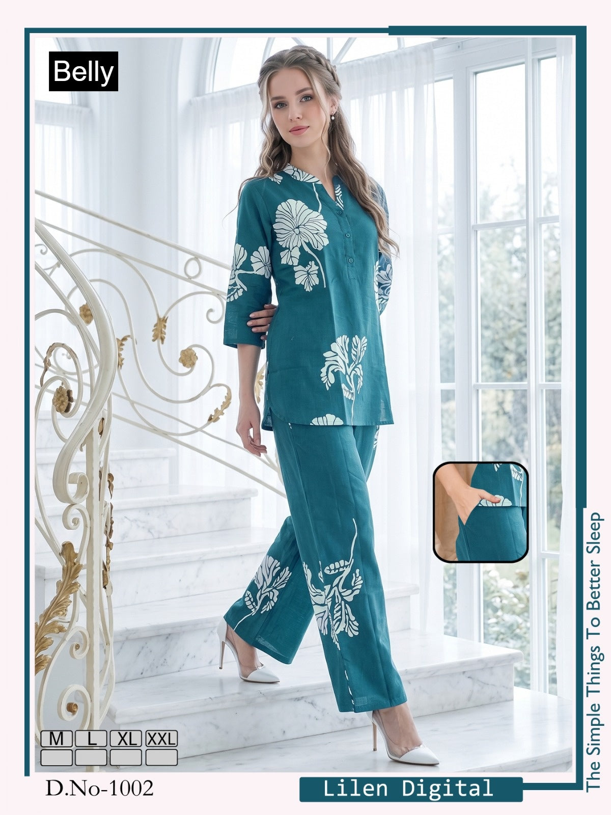 Design 1001-1012 Belly Linen Co Ord Set Wholesaler Ahmedabad