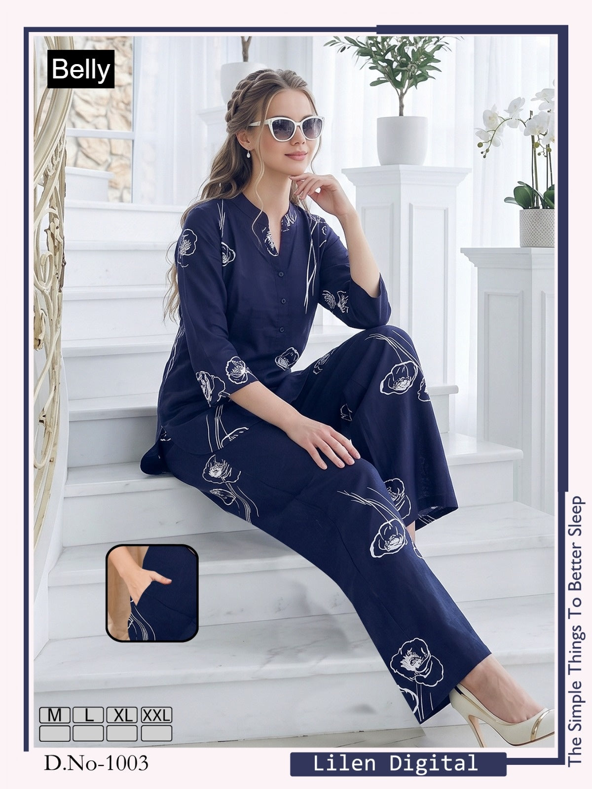 Design 1001-1012 Belly Linen Co Ord Set Wholesaler Ahmedabad