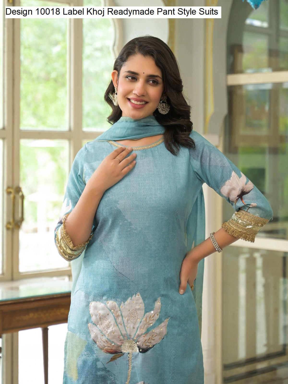 Design 10018 Label Khoj Lilen Readymade Pant Style Suits Wholesale Price