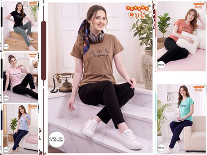 Design 1001 Orange Candy Pyjama Night Suits Wholesaler Gujarat