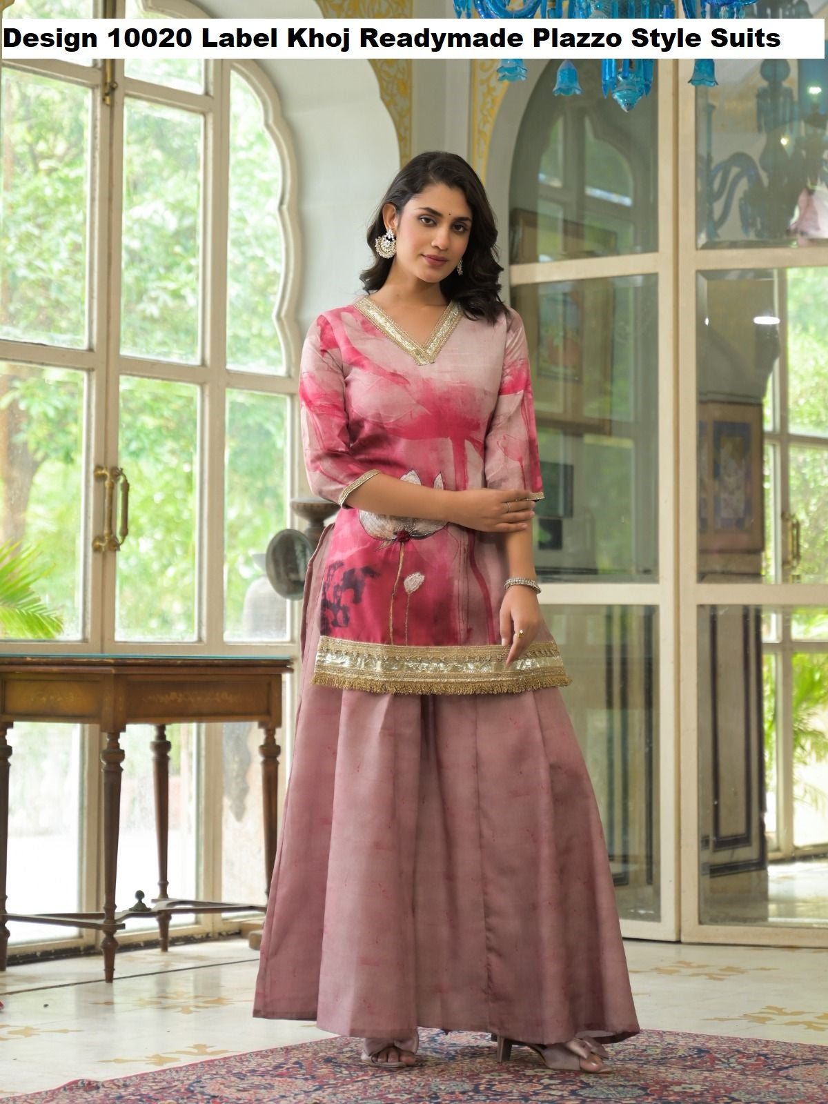 Design 10020 Label Khoj Linen Readymade Plazzo Style Suits Wholesale