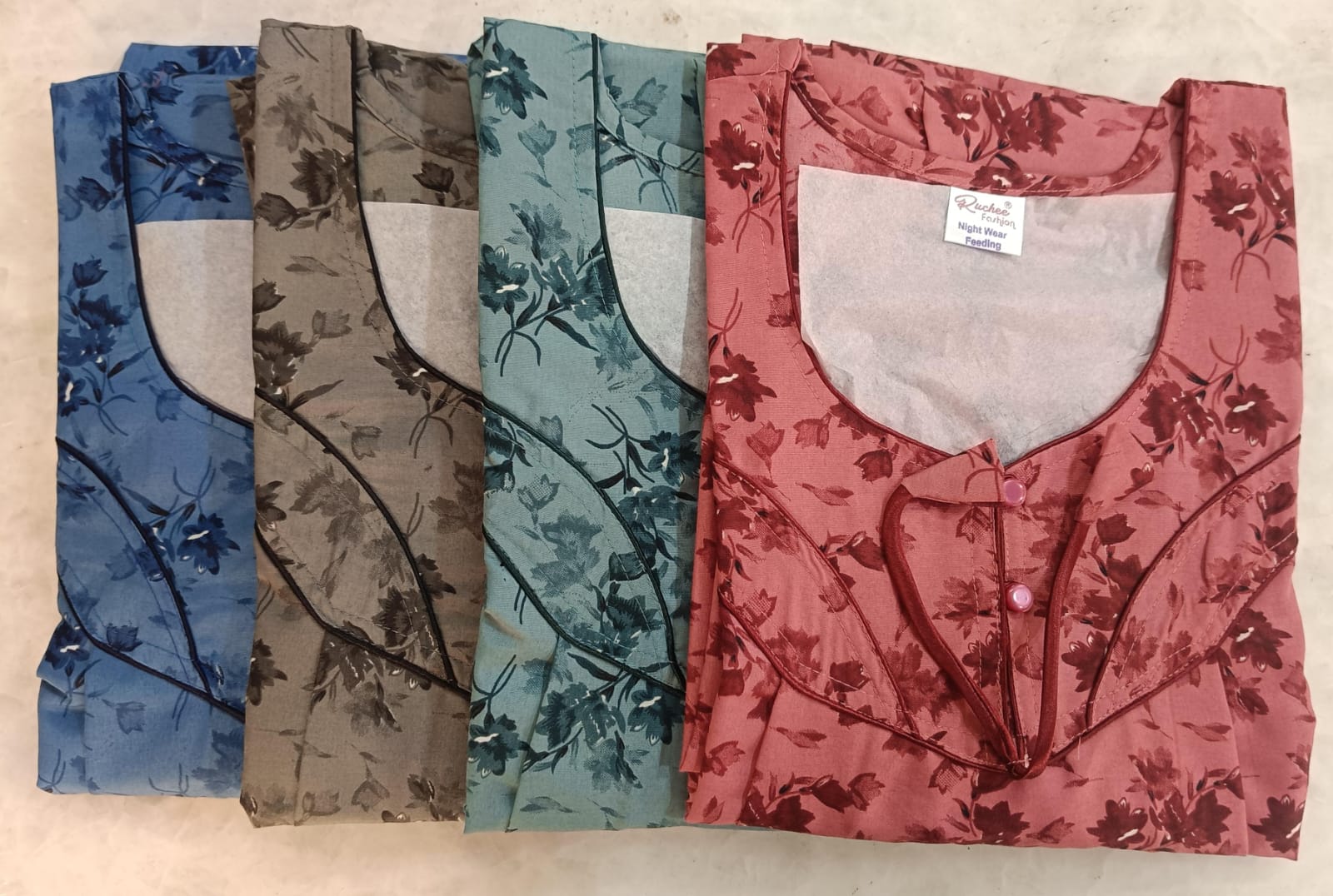 Design 100225 Ruchee Fashion Pv Feeding Night Gown Supplier Gujarat