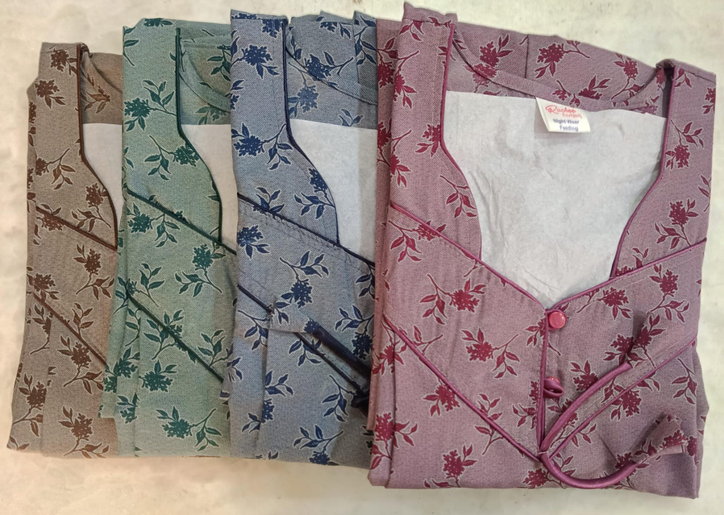 Design 100225 Ruchee Fashion Pv Feeding Night Gown Supplier Gujarat