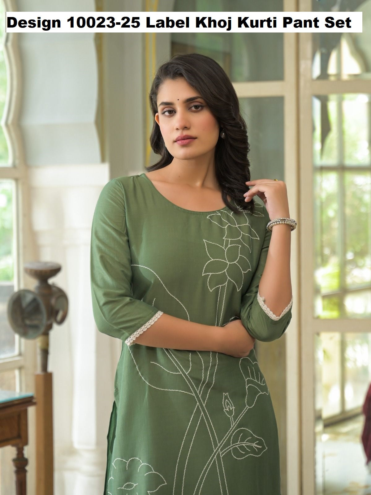 Design 10023-25 Label Khoj Chinon Silk Kurti Pant Set Manufacturer