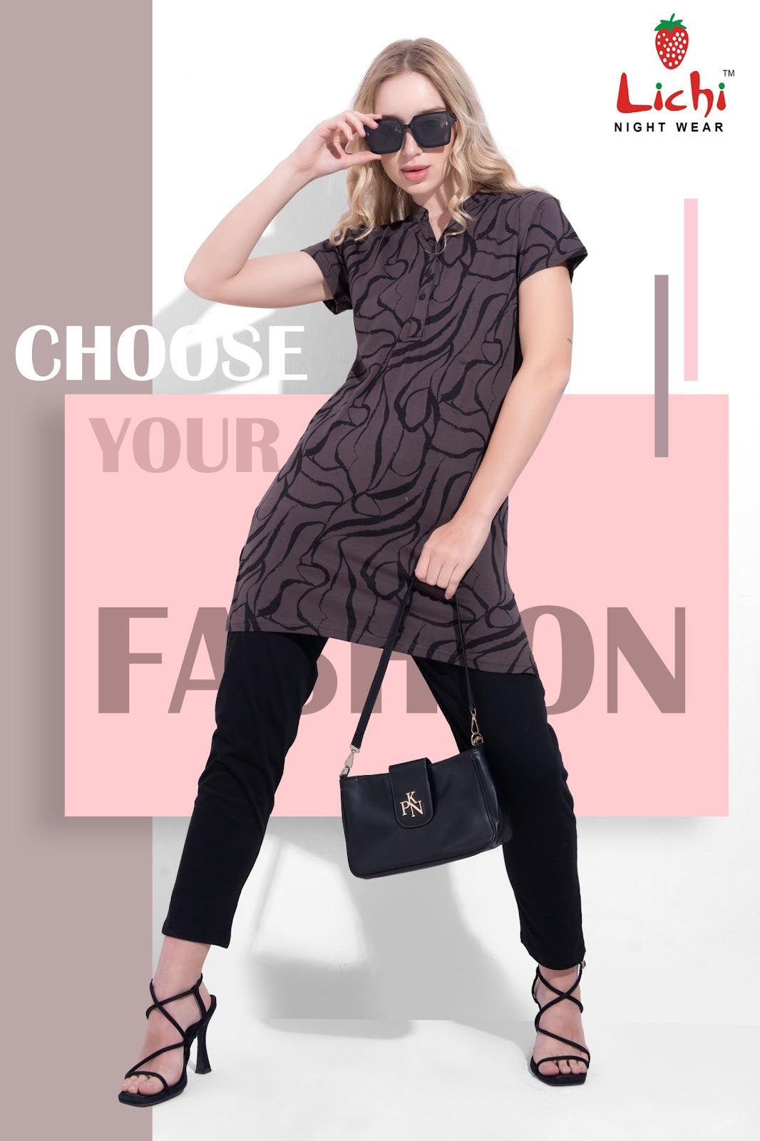 Design 100325 Lichi Hosiery Kurta Night Suits Supplier Gujarat