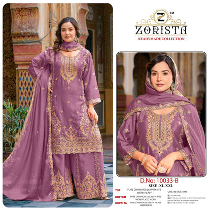 Design 10033 Zorista Chinnon Silk Pakistani Readymade Suits Wholesale Price