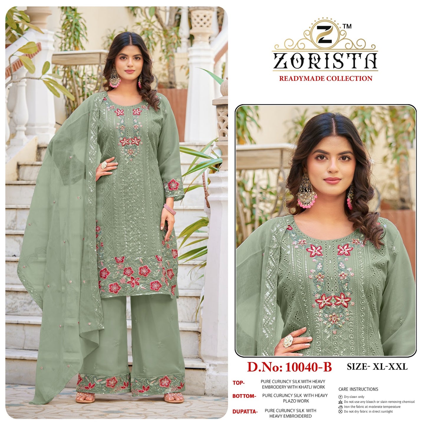 Design 10040 Zorista Crunchy Silk Pakistani Readymade Suits Manufacturer India