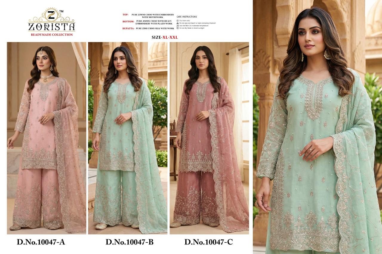 Design 10047 Zorista Jimmy Choo Pakistani Readymade Suits Manufacturer India