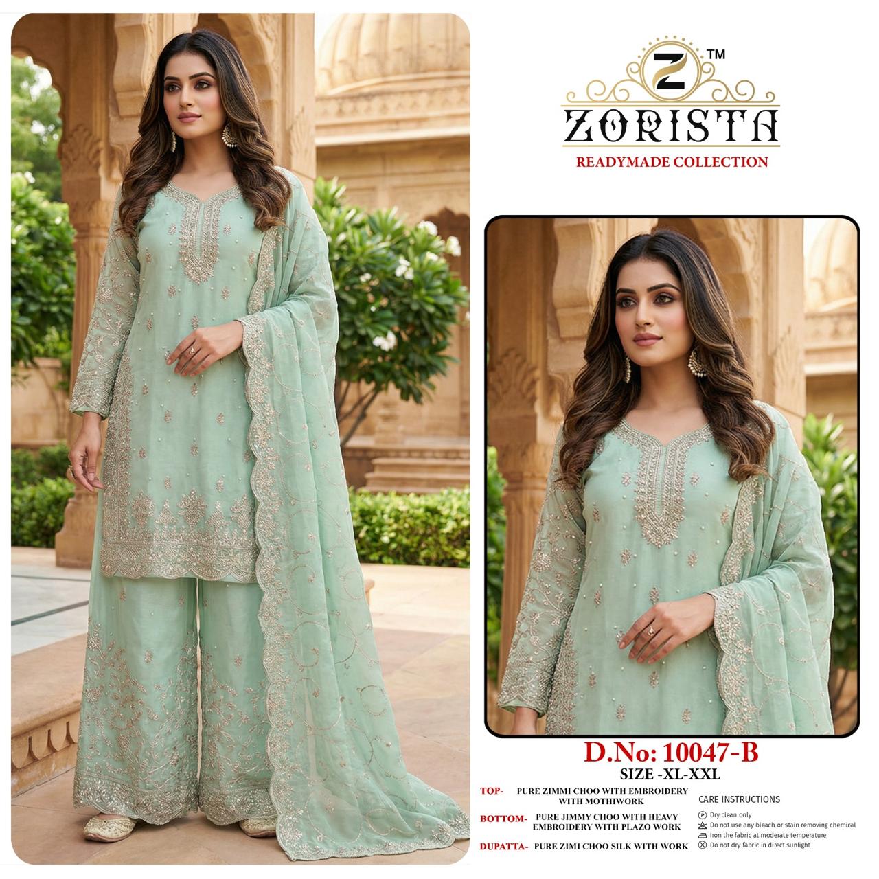Design 10047 Zorista Jimmy Choo Pakistani Readymade Suits Manufacturer India