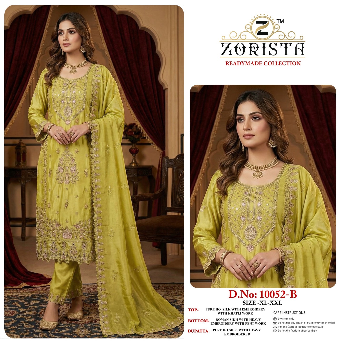 Design 10052 Zorista Silk Pakistani Readymade Suits Wholesale Price